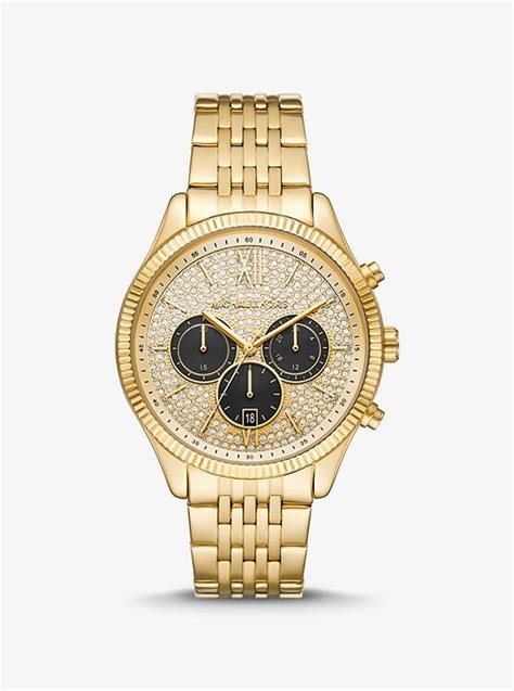 michael kors benning watch|Oversized Benning Pavé Gold.